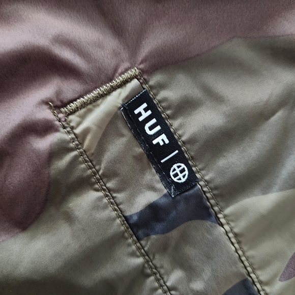 HUF Camo Coaches Jacket, Youth Size Medium, GUC - Woodland Camo - Picture 4 of 8